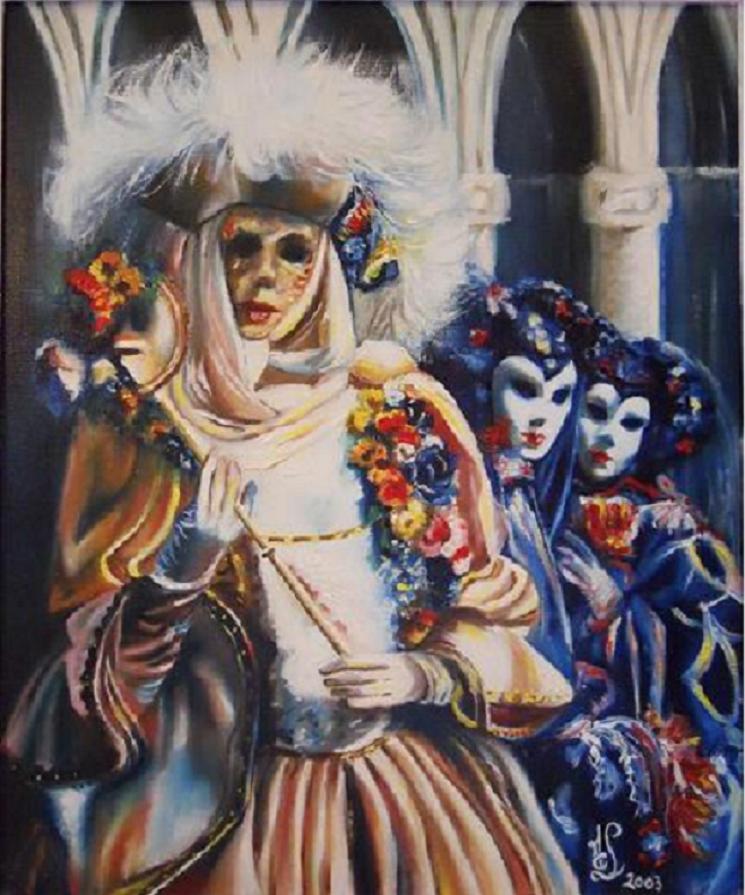 Carnaval de Venise: Groupe au masque blanc