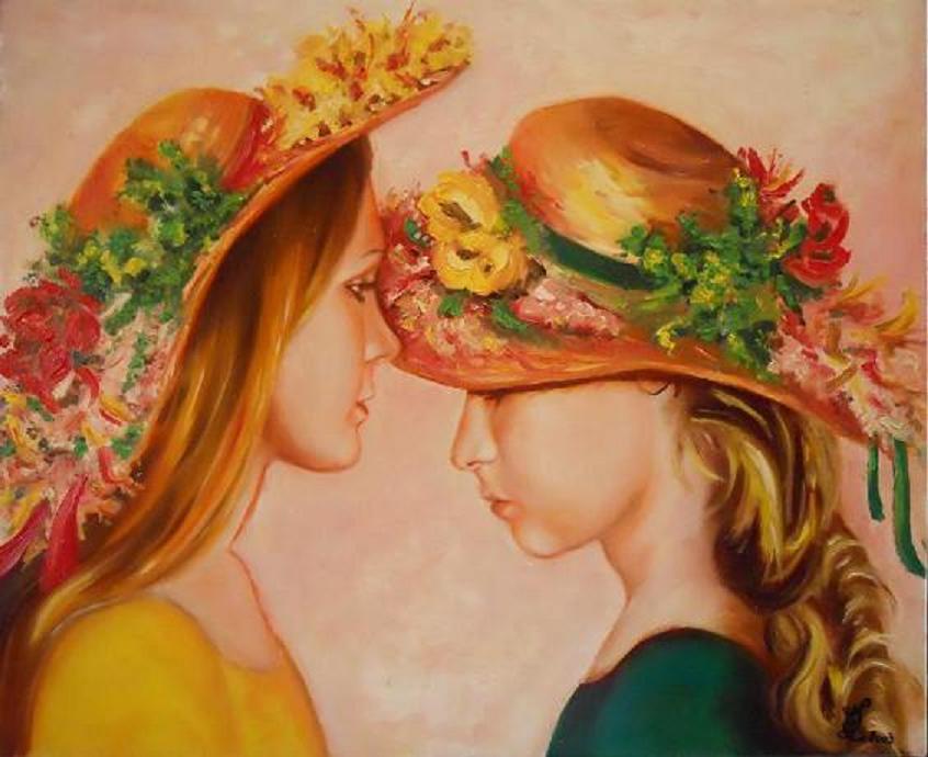 Jeunes filles aux chapeaux fleuris (collection privée)