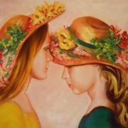 Jeunes filles aux chapeaux fleuris (collection privée)