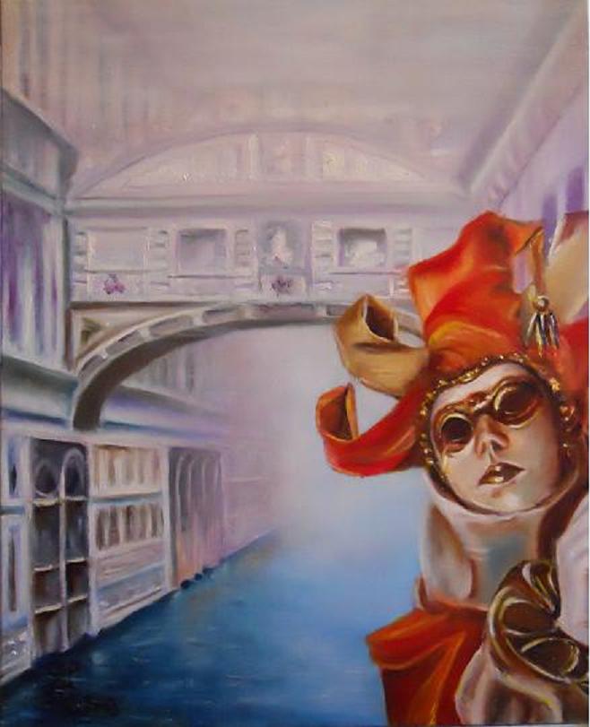 Carnaval de Venise : Masque au Pont des Soupirs